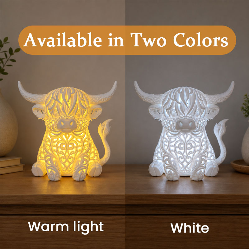 Tea light inside Highland Cow holder